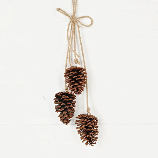 19" Long Natural Pinecone Trio Cluster