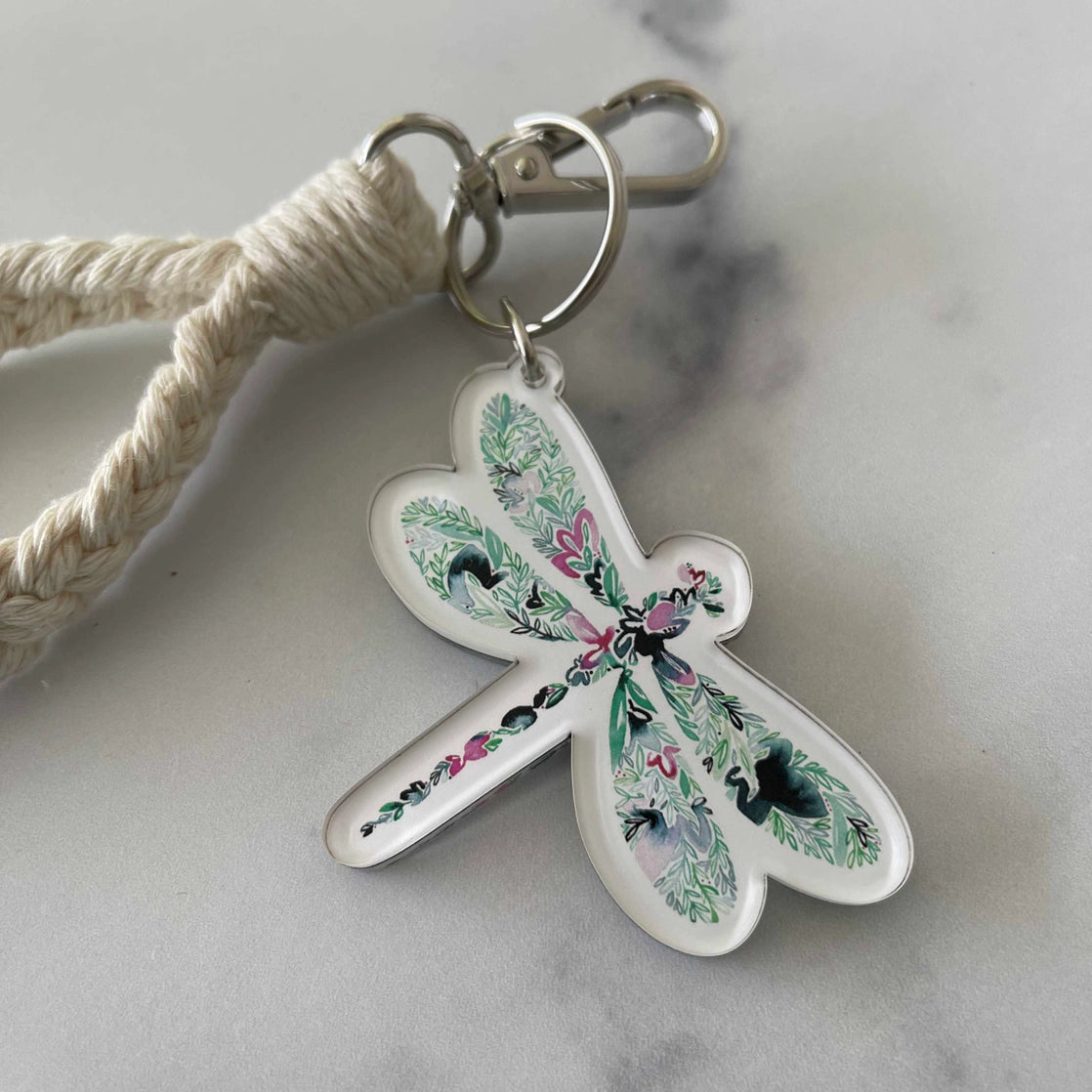 Dragonfly Keychain with Macrame Loop