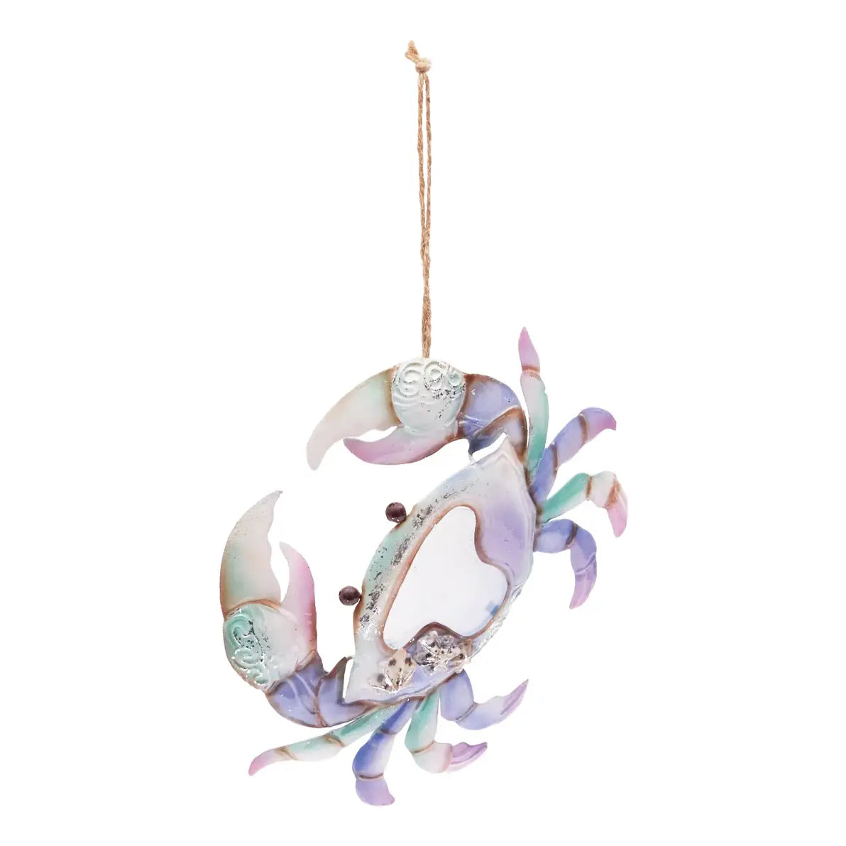 Christmas Crab Metal & Capiz Ornament