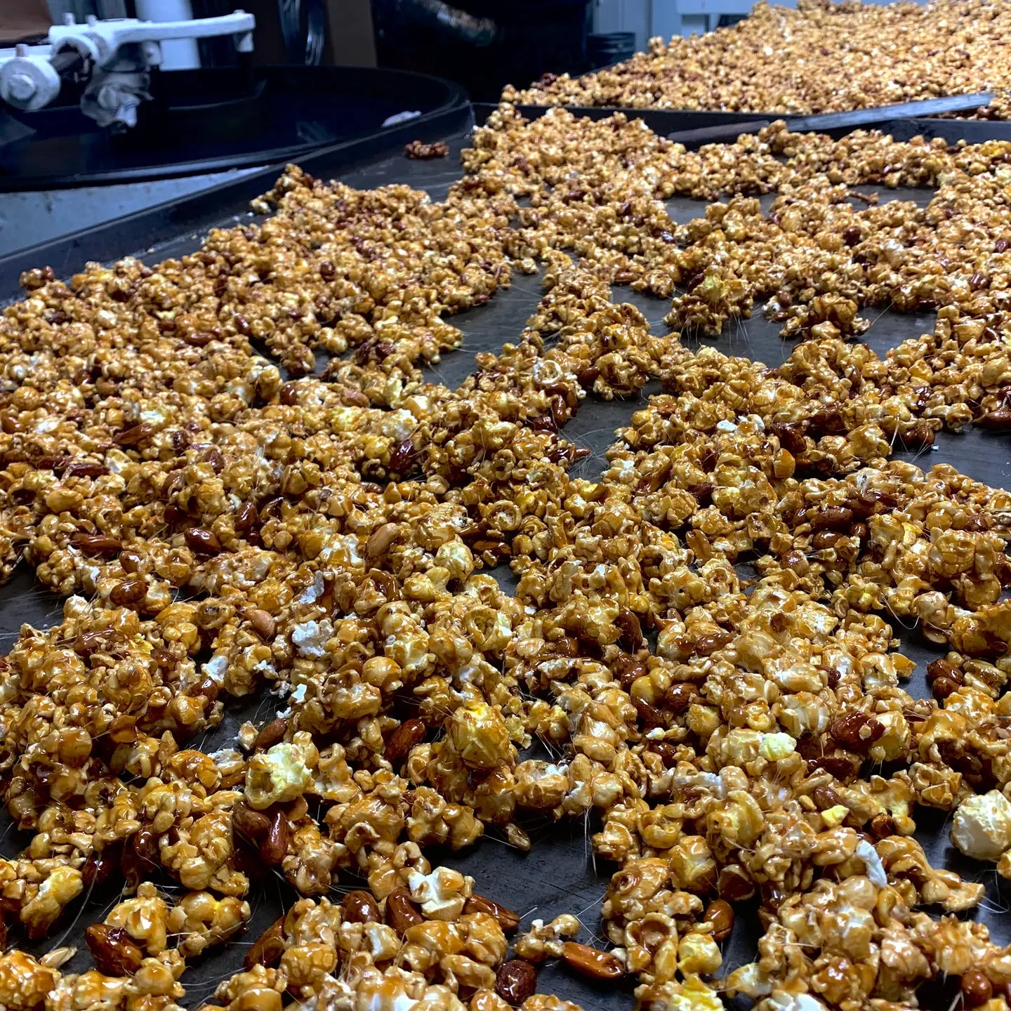Homemade Caramel Corn with Almonds, Pretzels and Peanuts