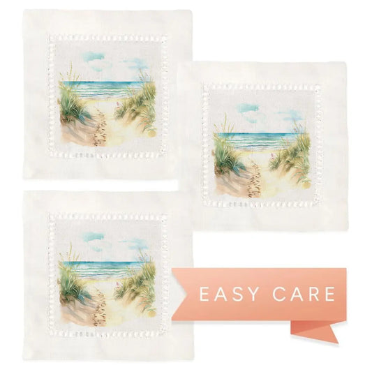 Picture Beach Napkins Hemstitch