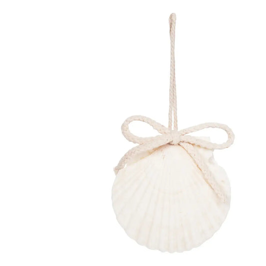 Christmas Shell & Bow Coastal Ornament