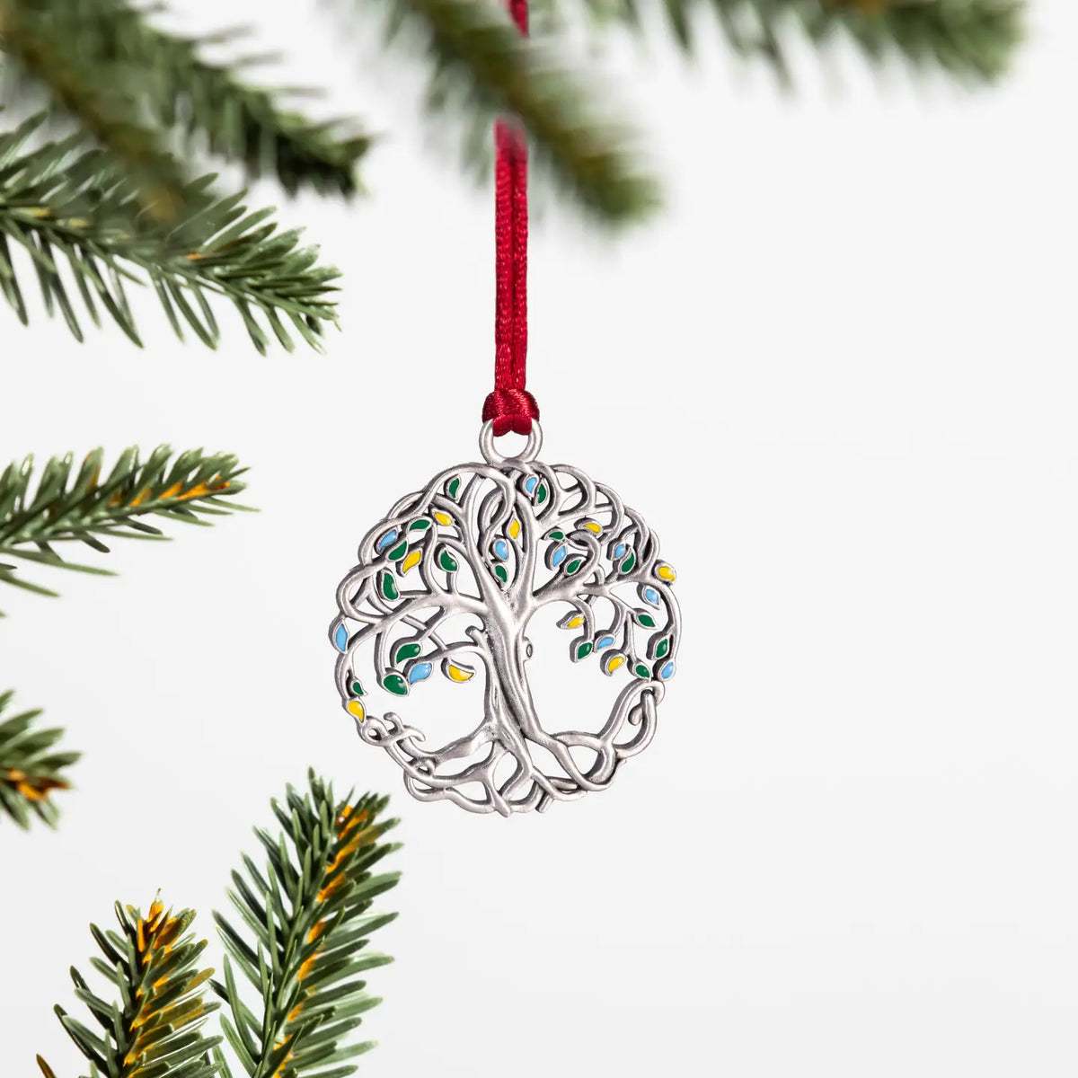 Snowbirds Ornament Solid Pewter Tree of Life