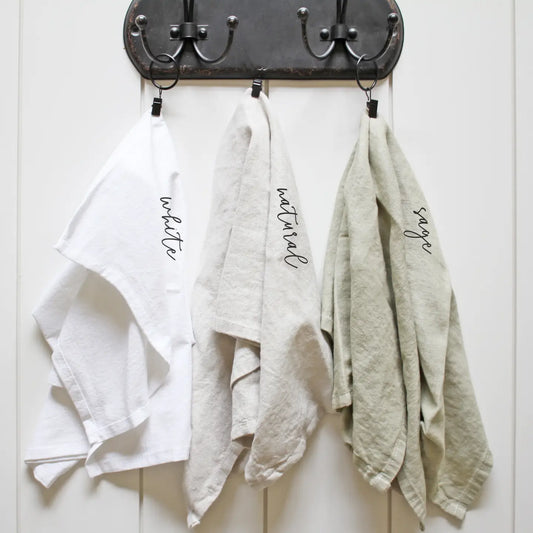 Bird Chat tea towel, natural