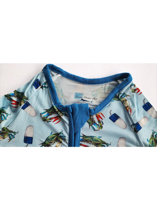 Blue Crab & Buoy Bamboo Zippy