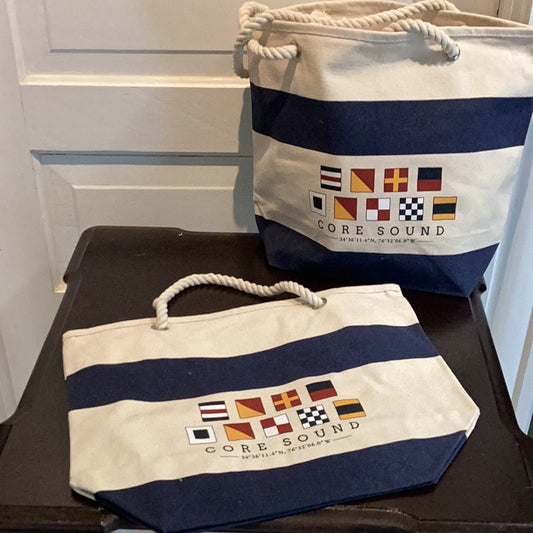 Nautical Flag Core Sound Rope Handle Tote