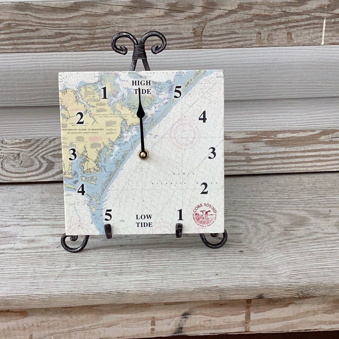 8" Marble Tide Clock, Beaufort to Cape Lookout