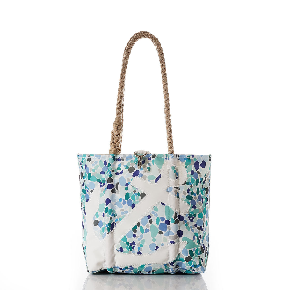 Sea Bags White Anchor on Sea Glass Handbag