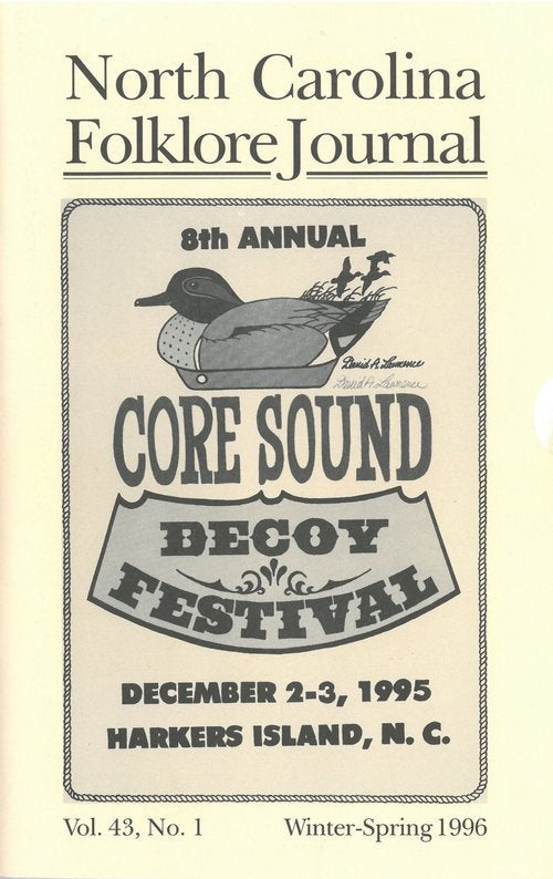 1996 Winter-Spring Issue of NC Folklore Journal Vol 43 No. 1