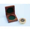 Brass Paperweight Compass w/Rosewood Box 3"