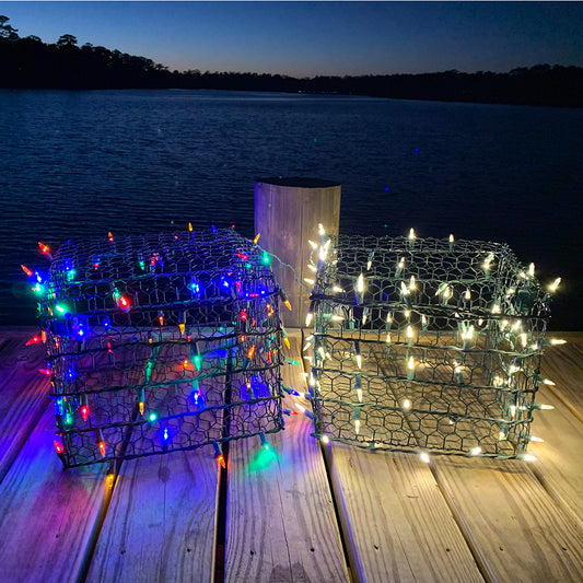 CB&M - 12" Cube Green/White Wire LED Clear/Multi Lights