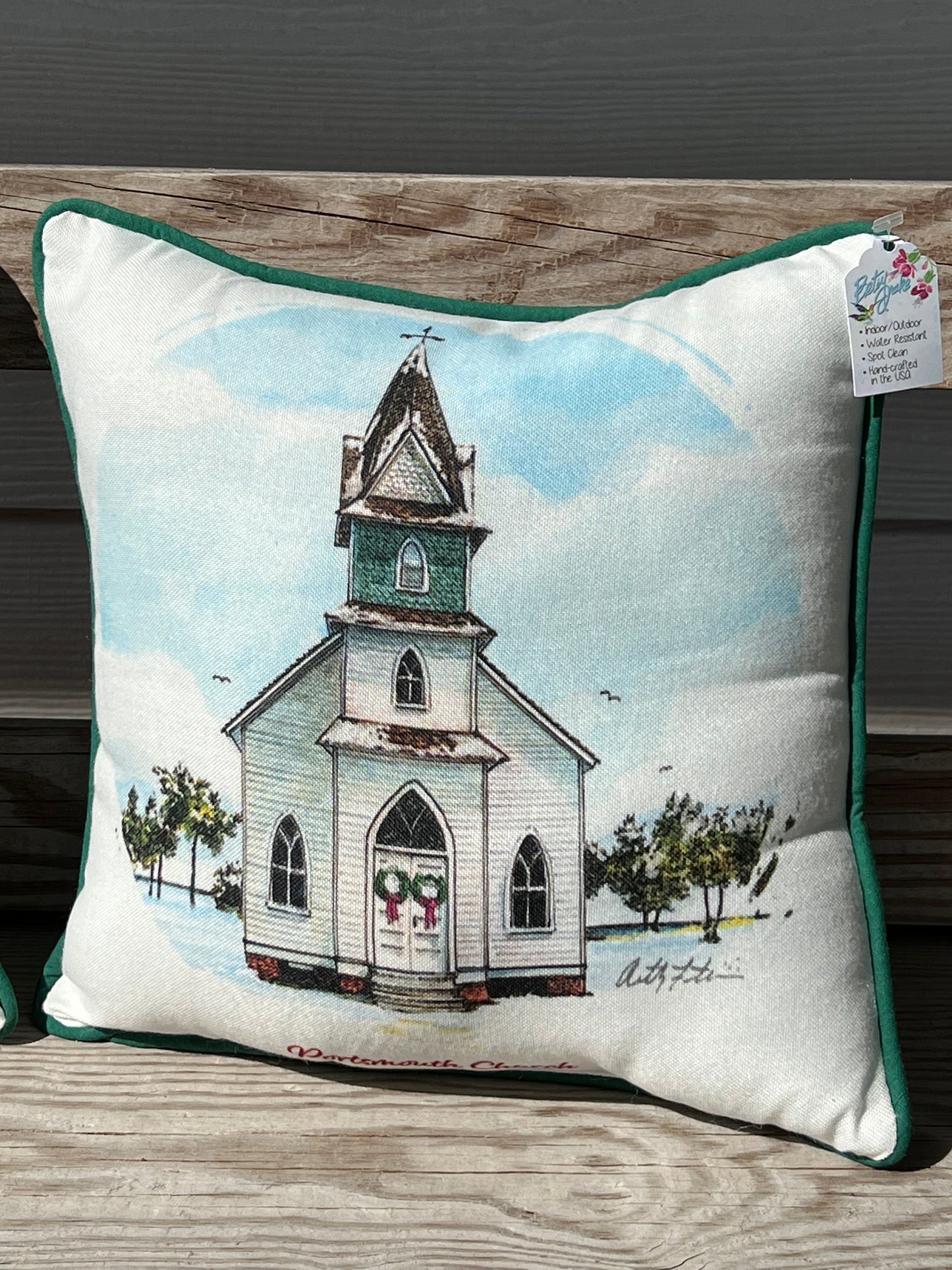 Portsmouth Church 12x12 Pillow