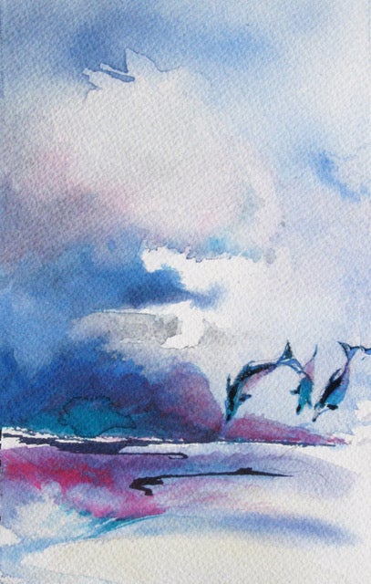 LCW "Three Dolphins Leaping" 8.5x11 print