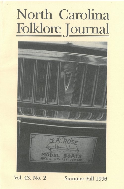 NC Folklore Journal Summer-Fall 1996 Vol 43 No.2