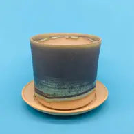 Reed Stoneware Pot Night Sky Glaze & Saucer