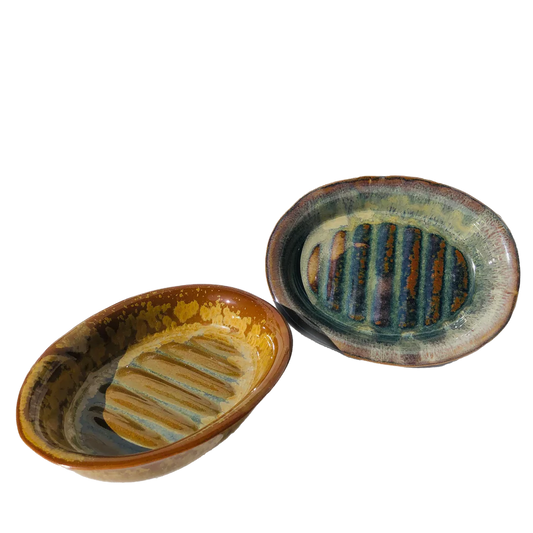 Soap Dish (Jade) Stoneware Pottery