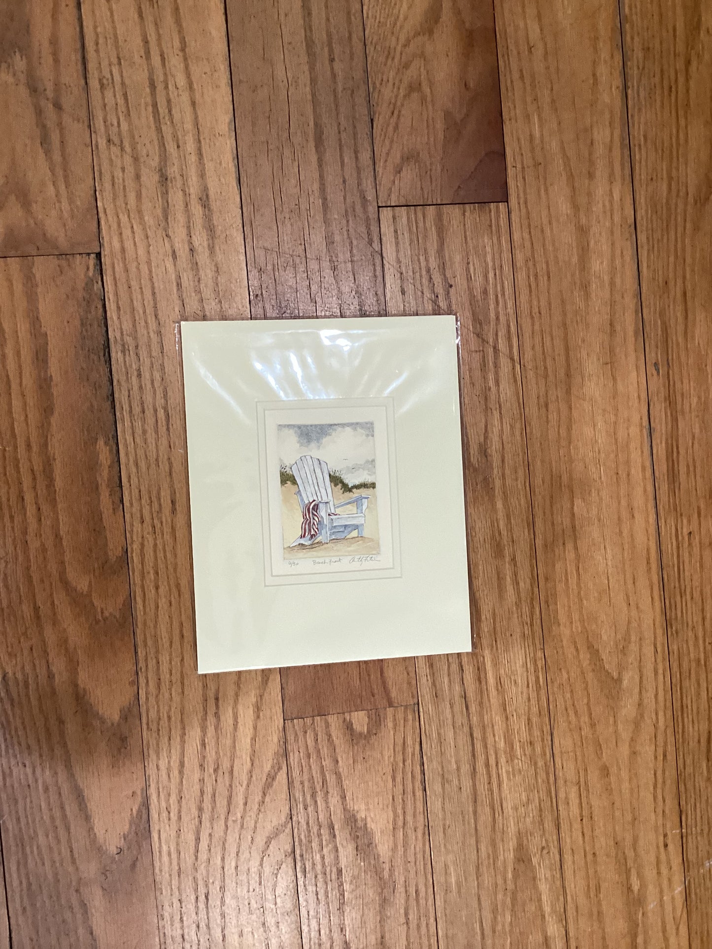 "Beach Front" Signed etching by Anthony Feathers. 8"x10"