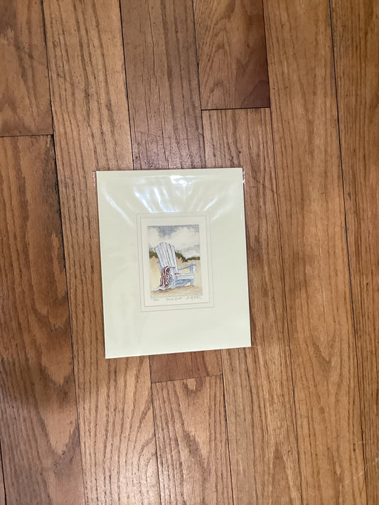 "Beach Front" Signed etching by Anthony Feathers. 8"x10"