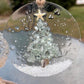 Handmade Aqua Glass Christmas Tree with Snow