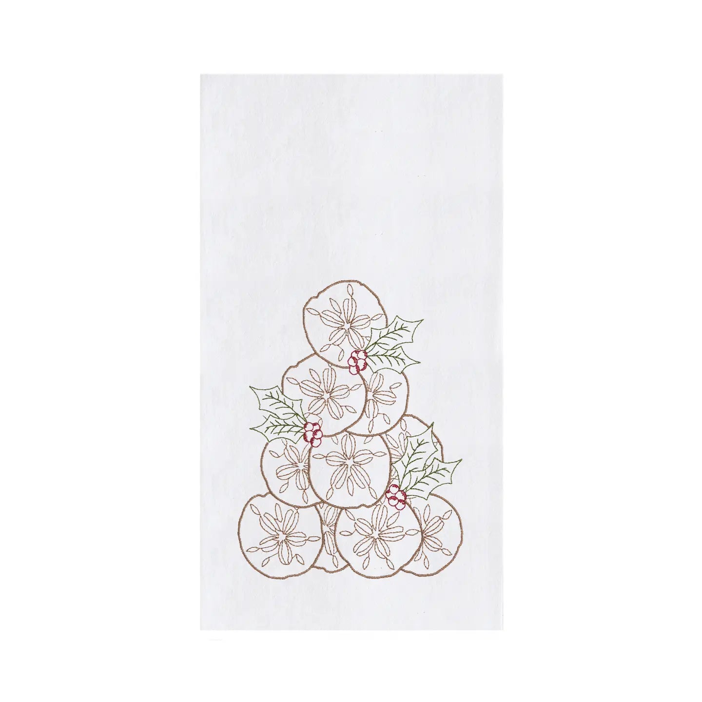 Christmas Sand Dollar Holly Tree towel