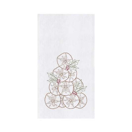 Christmas Sand Dollar Holly Tree towel