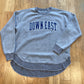 Grey Fleece LS Down East with Navy Ltr