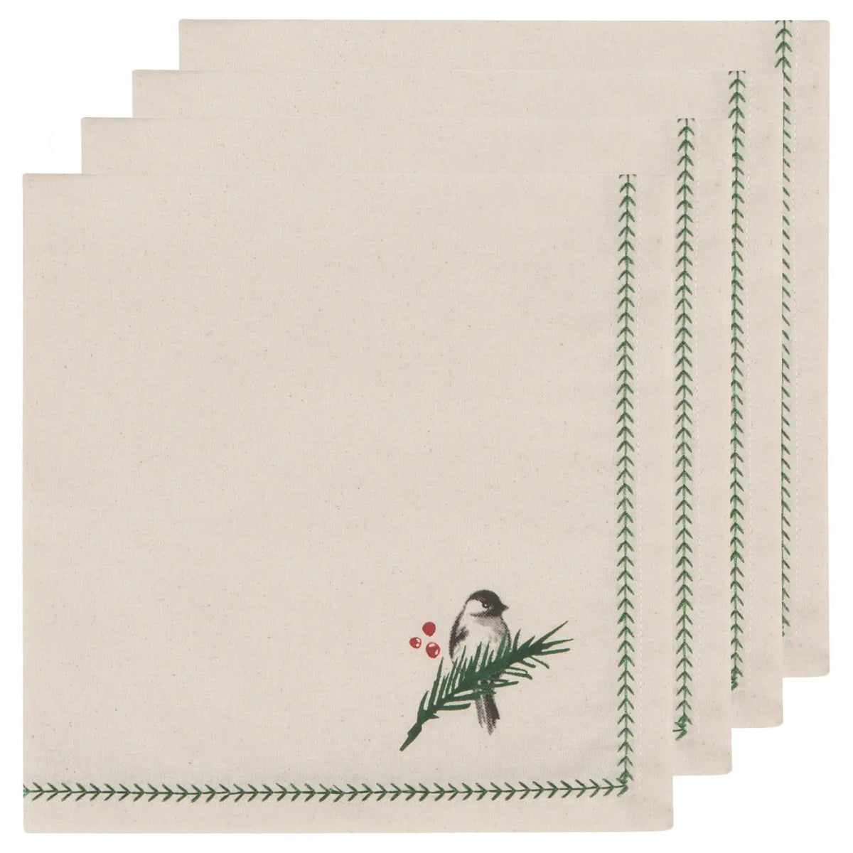 Forest Birds Christmas Napkins set of 4