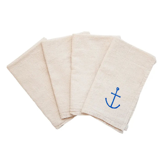 Tiny Anchor Cloth Napkins - Set of 4