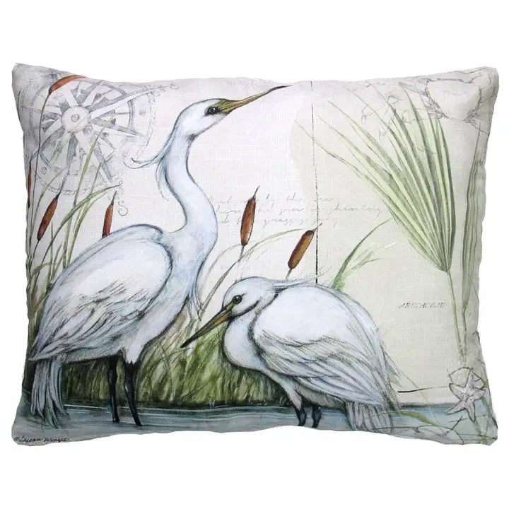 Heron Pair Pillow 19X24