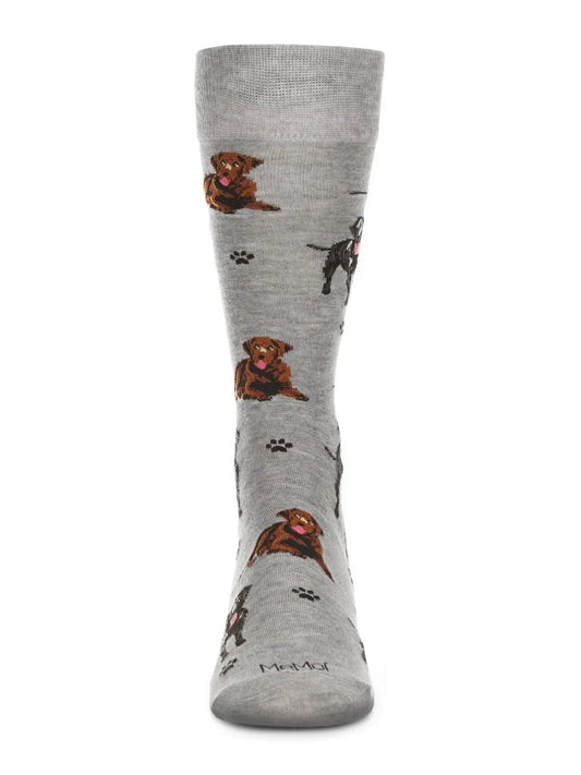 Labradors Bamboo Crew Socks Black 9-11