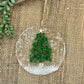 Coastal Christmas Ornament-Green Glass Tree with Berries