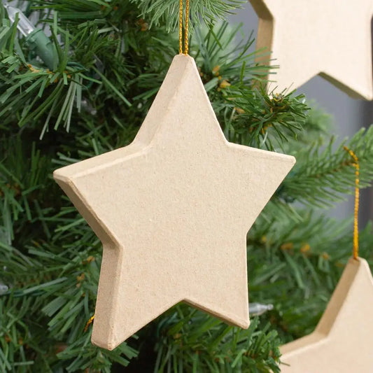 Paper Mache Flat Star Ornament