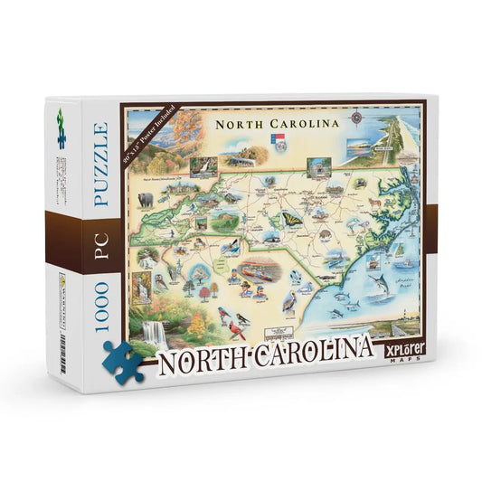 NC State Map Jigsaw Puzzle 1000 Pieces
