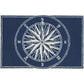 Front Porch Compass Indoor/Outdoor Rug, Navy, 2' x 3"