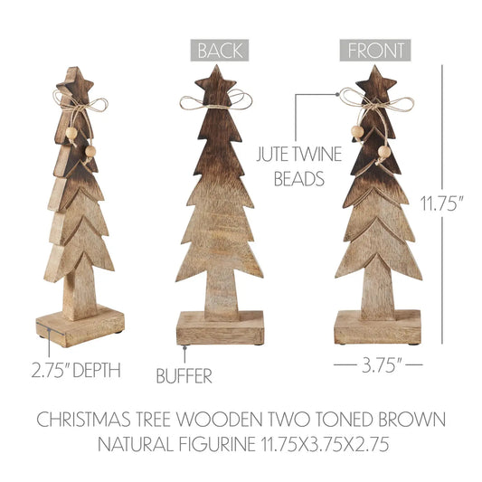 Christmas Tree Wooden two toned brown