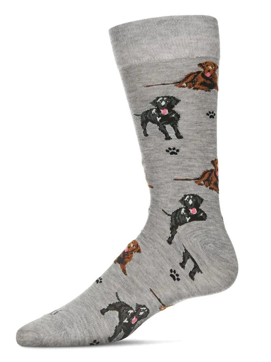 Labradors Bamboo Crew Socks Black 9-11