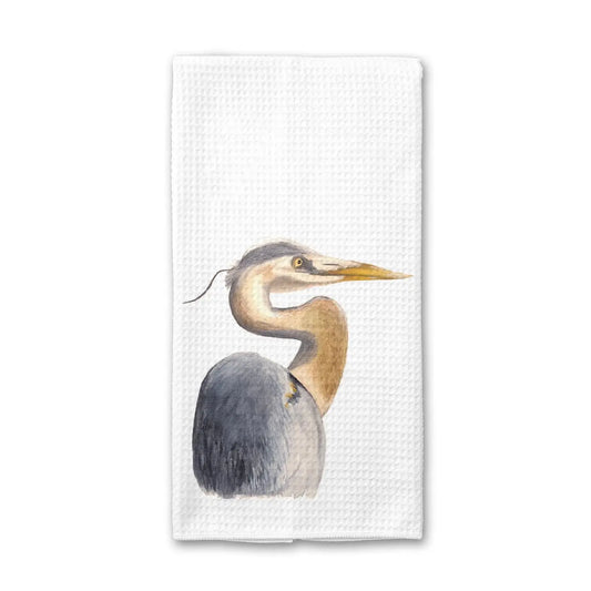 Great Blue Heron Waffle Towel