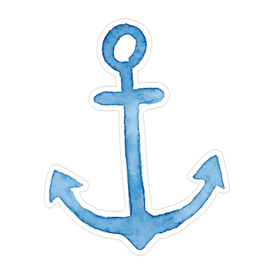 Blue Watercolor Anchor Sticker