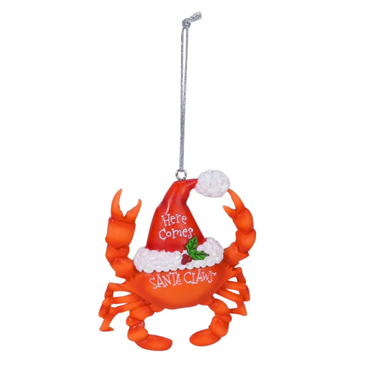 Christmas Santa Claws Red Crab Ornament