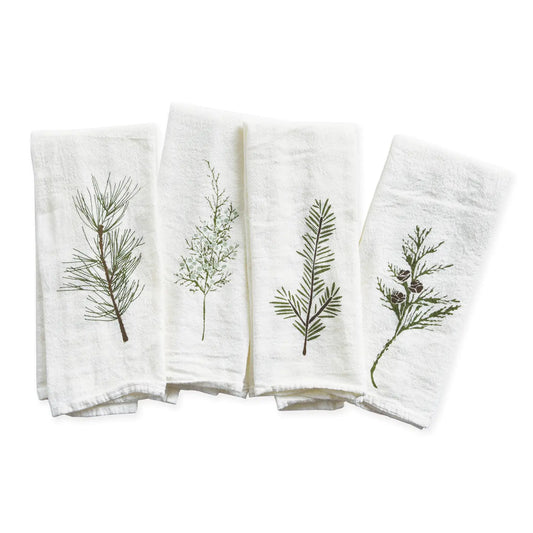 Napkin Set, Winter Greens (juniper, cedar, white pine & fir)