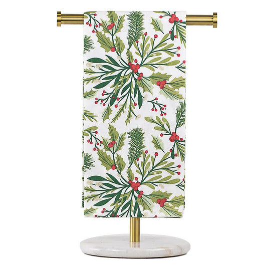 Holly Jolly Hand Towel White/Multi 20x28