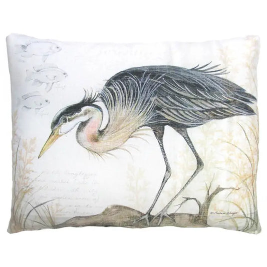 Heron on Log 19X24 Pillow