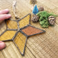 Stained Glass 5-Star Ornament Red/Orange