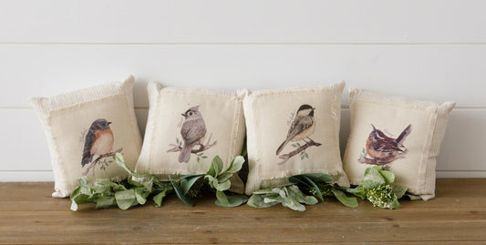 Mini Pillows - 8" Square Birds On Branch