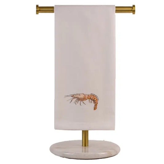 Shrimp Hand Towel White/Buff