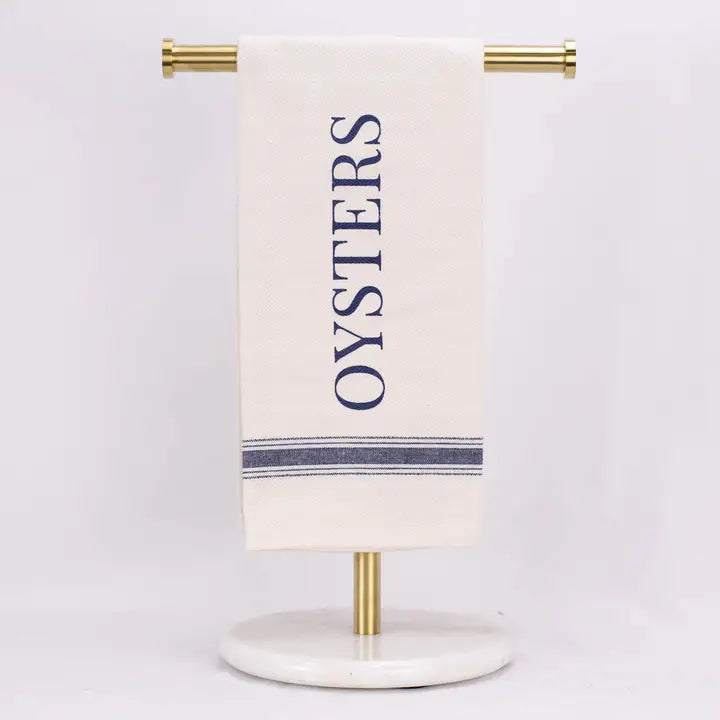 Oysters Hand Towel Cream/Navy 20X28