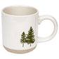 Green Trees Stoneware Coffee Mug - Christmas Decor