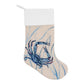 Blue Crab Embroidered Linen Stocking