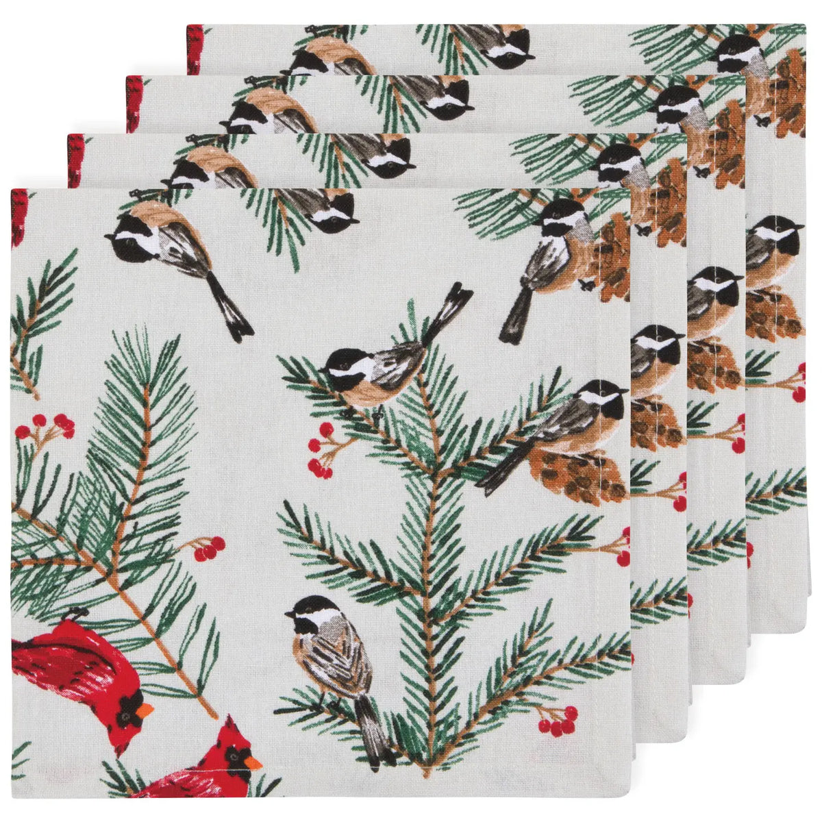 Birds & Boughs Christmas Napkins set of 4