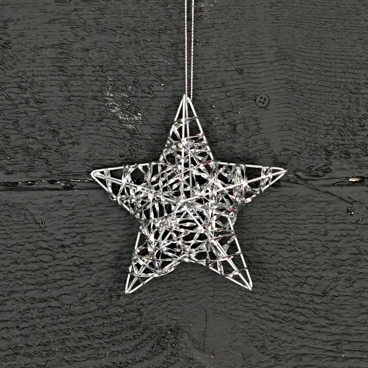 Metallic Waven 3D Star Orn Silver